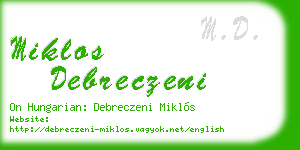 miklos debreczeni business card